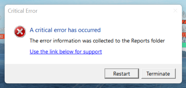 Critical Error - Game Support and Bug Reporting - World of Warships ...