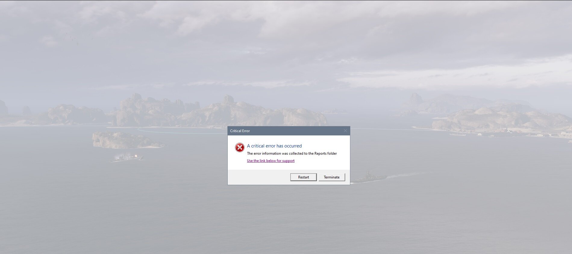 World of warships critical error occurred как исправить